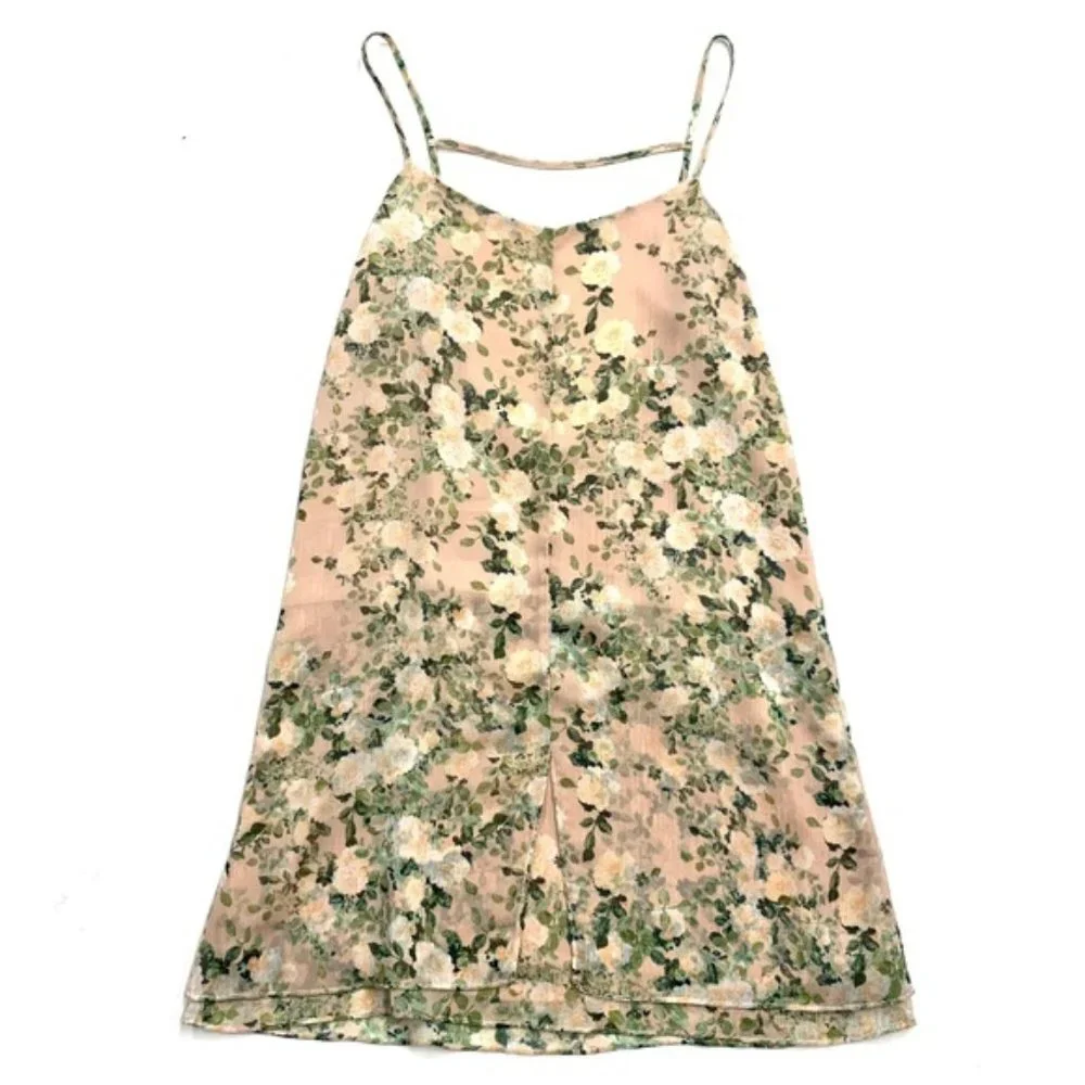 Forever 21 Contemporary Floral Spaghetti Straps Mini Dress - Picture 1 of 2